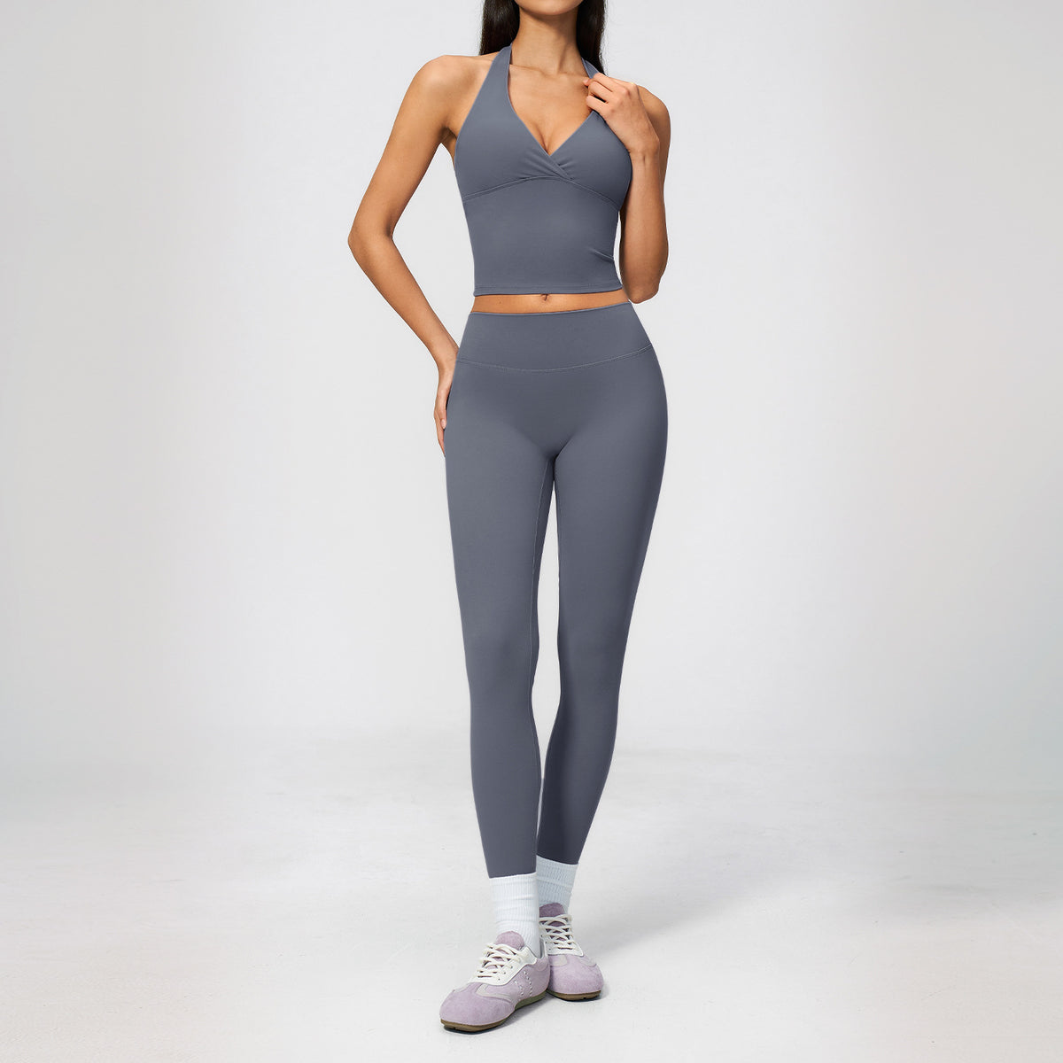 SOLBANA Studio Deep-V Halter 2-Piece Legging Set colour option view