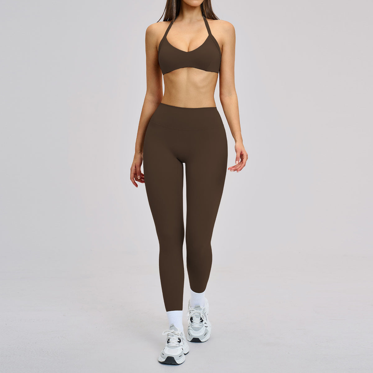 SOLBANA Studio Cutout Halter Set in Espresso