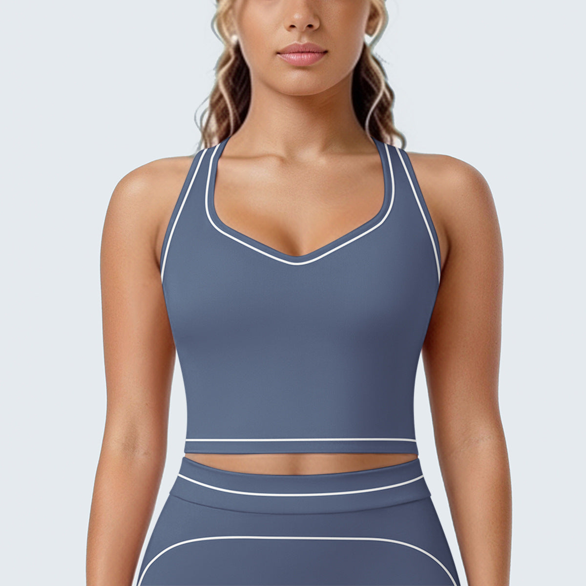 SOLBANA Contour H-Back Tank in Navy