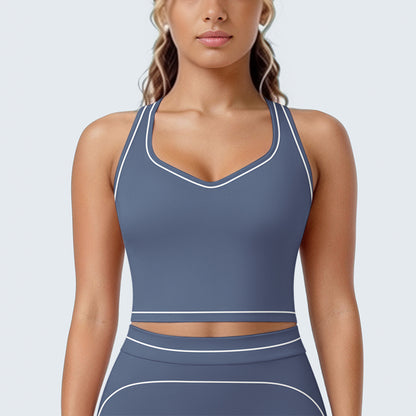 SOLBANA Contour H-Back Tank in Navy