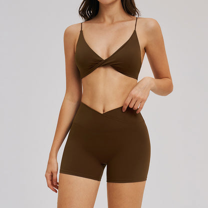 SOLBANA Studio Slim-Strap Short Set in Cocoa