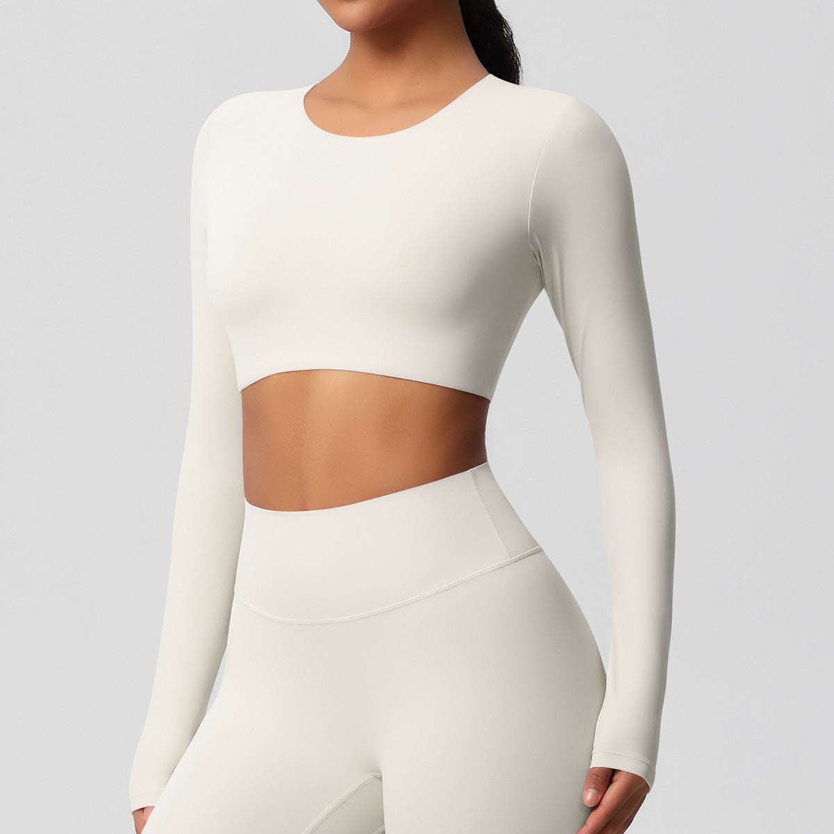 SOLBANA Studio Brushed Sculpt Long Sleeve in Ivory