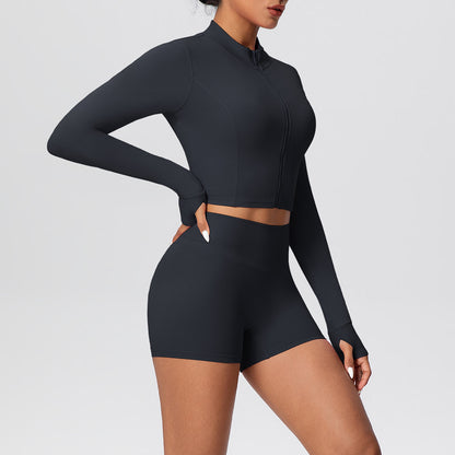 SOLBANA Studio Thumbhole Zip Short Set - alternate product view