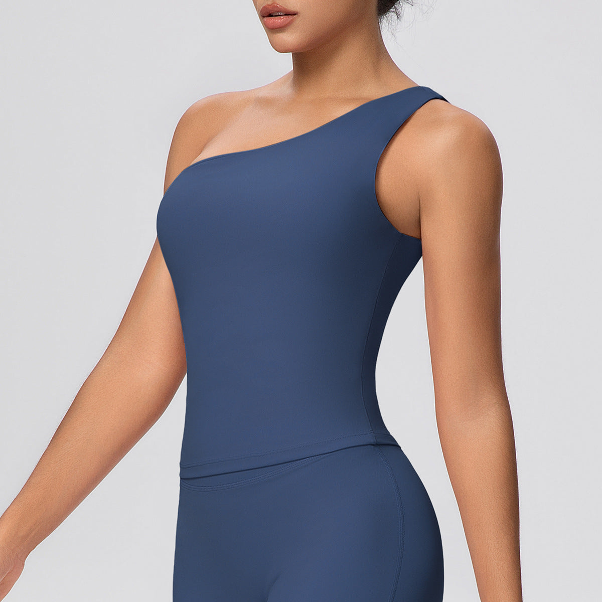 SOLBANA Studio One-Shoulder Tank in Blue