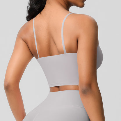 SOLBANA Studio Padded Strap Tank in Frost Gray