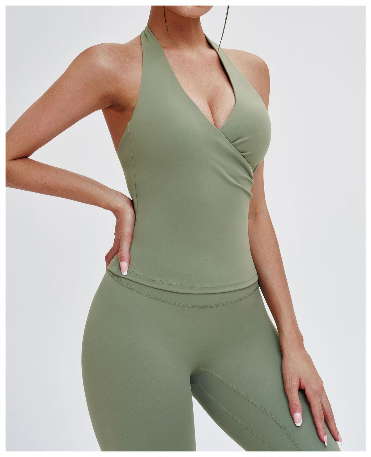 SOLBANA Studio V-Neck Halter Tank - alternate product view