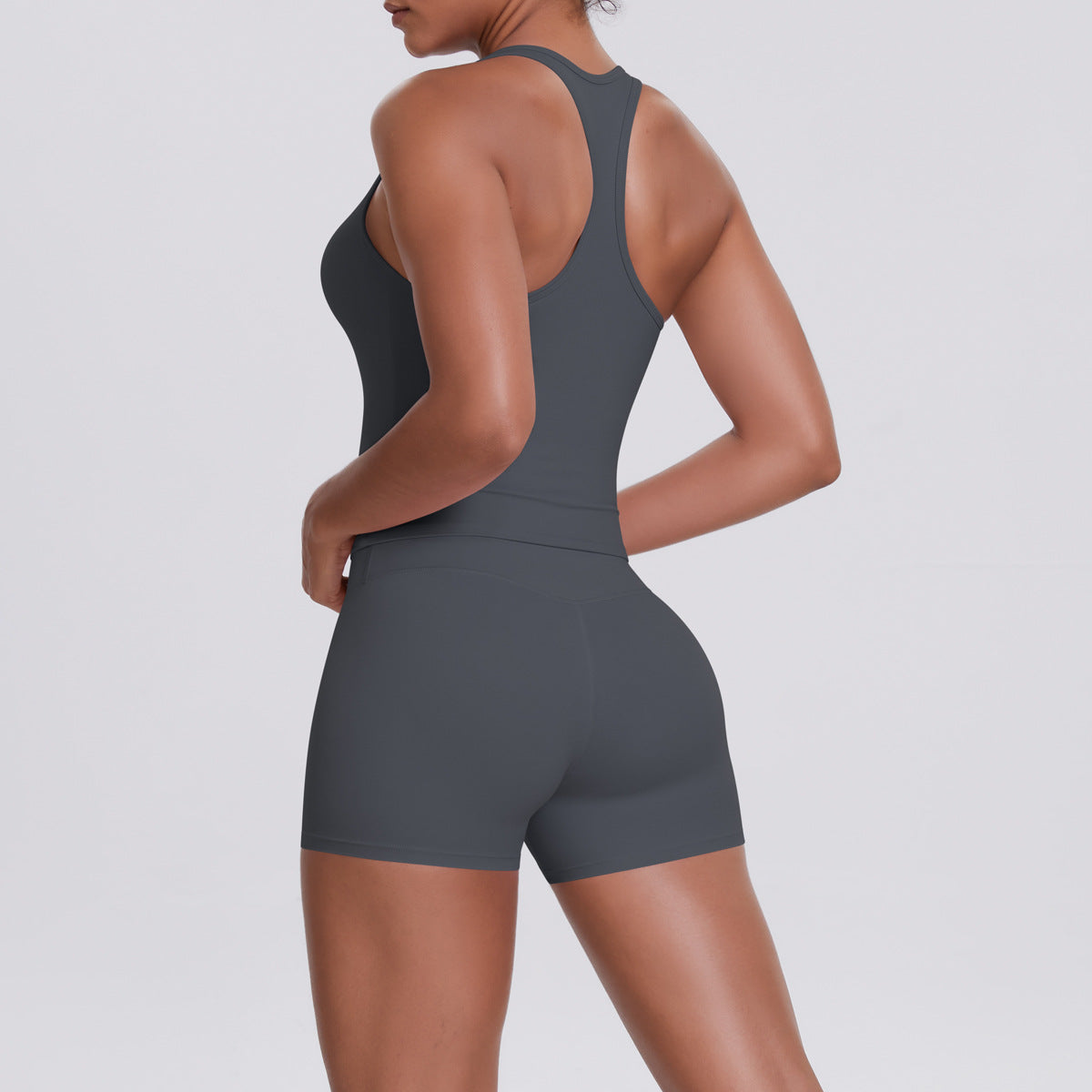 SOLBANA Form Tank 2-Piece Short Set in Gray