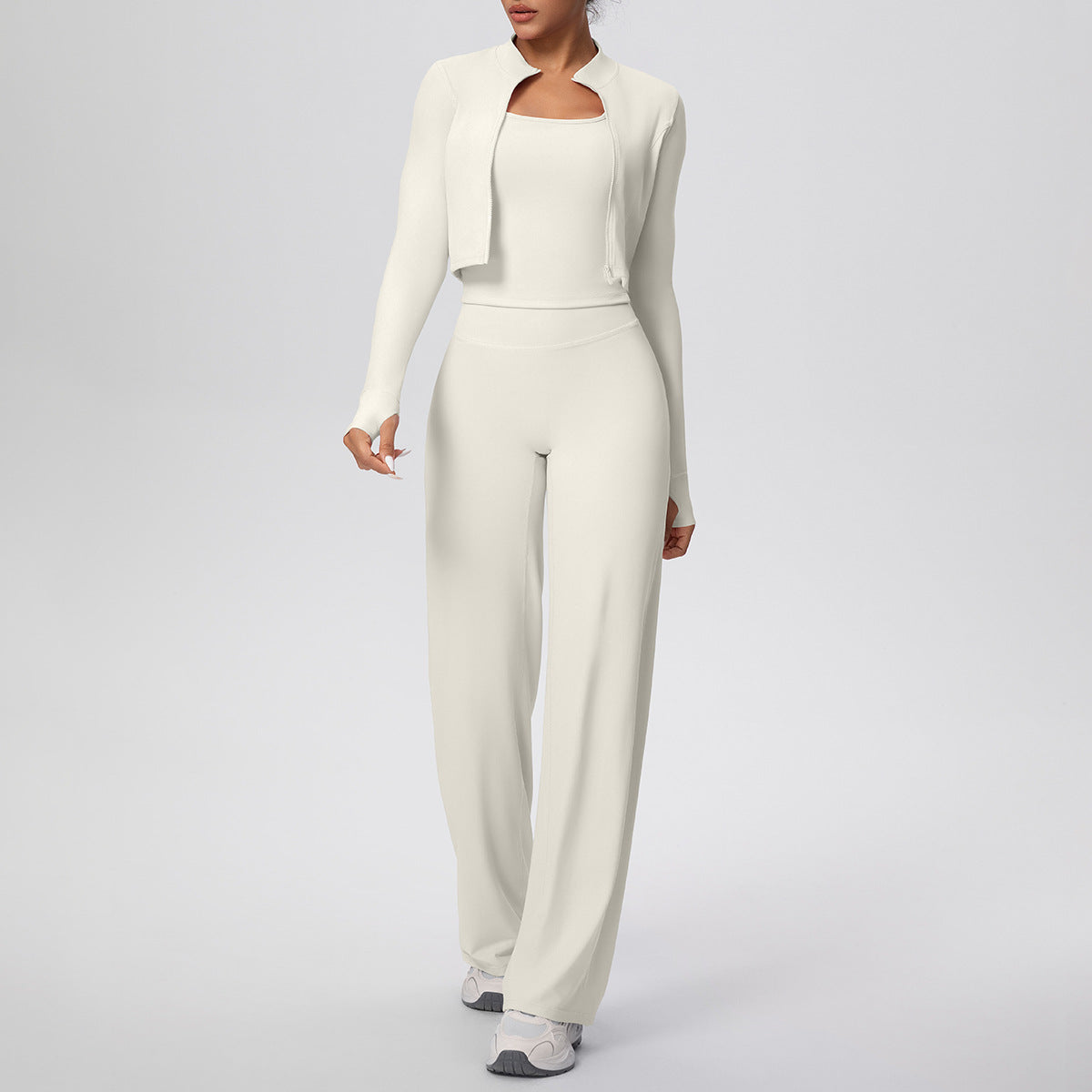 SOLBANA Coast Travel 3-Piece Pant Set in Ivory