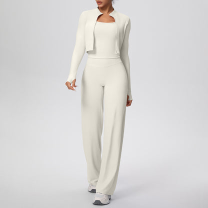 SOLBANA Coast Travel 3-Piece Pant Set in Ivory