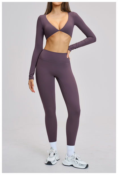 SOLBANA Studio Cropped V-Neck Long Sleeve - alternate product view