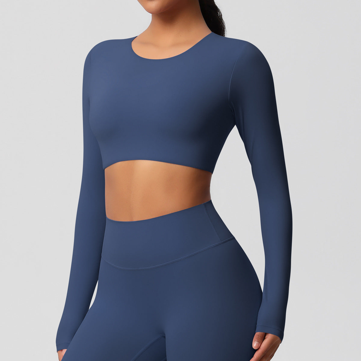SOLBANA Studio Brushed Sculpt Long Sleeve in Blue