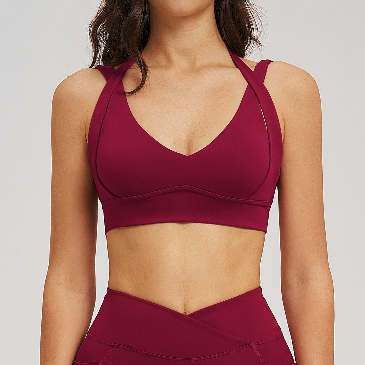 SOLBANA Studio Backless Bra in Cherry Red