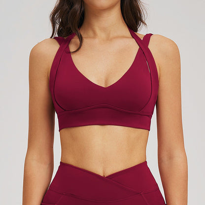 SOLBANA Studio Backless Bra in Cherry Red