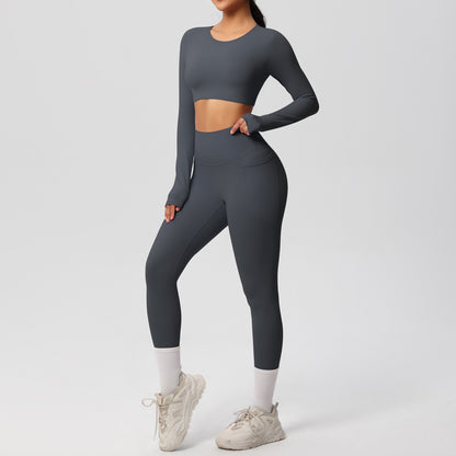 SOLBANA Studio Brushed 2-Piece Legging Set in Gray