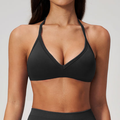 SOLBANA Studio Seamless Halter Bra in Black