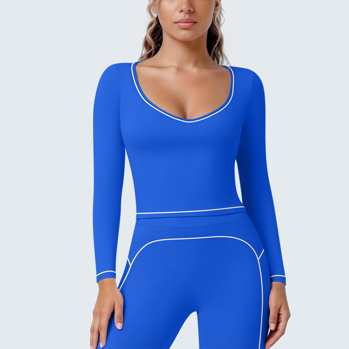 SOLBANA Contour Contrast Long Sleeve in Ocean
