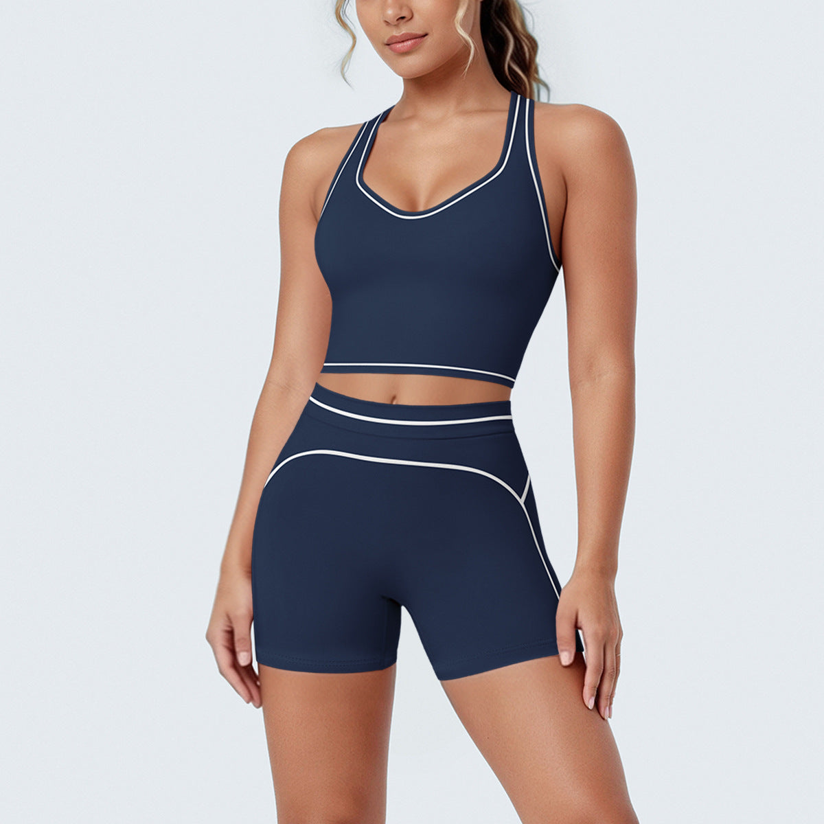 SOLBANA Contour Double-Strap 2-Piece Short Set in Ocean