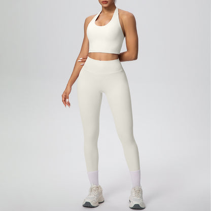 SOLBANA Studio Halter 2-Piece Pant Set in Ivory