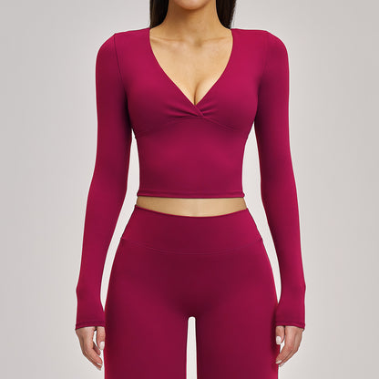 SOLBANA Studio Ruched Long Sleeve in Berry