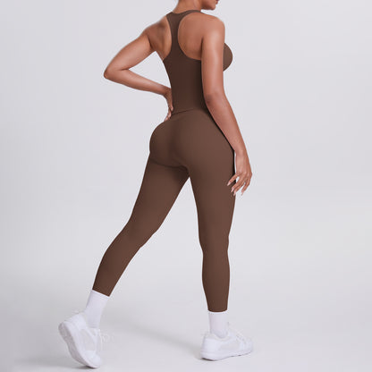 SOLBANA Form Tank 2-Piece Legging Set in Chestnut