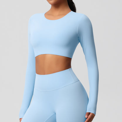 SOLBANA Studio Brushed Sculpt Long Sleeve in Sky Blue