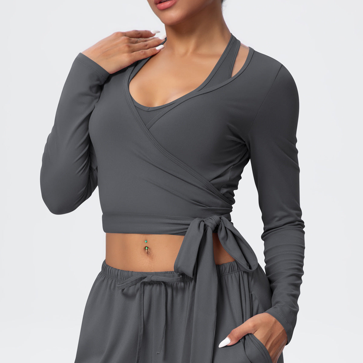 SOLBANA Studio Tie-Detail Long Sleeve - alternate product view