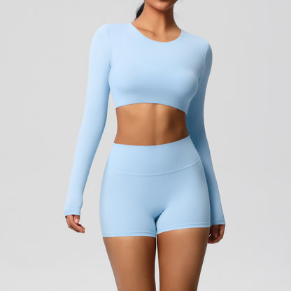 SOLBANA Studio Brushed 2-Piece Short Set in Sky Blue