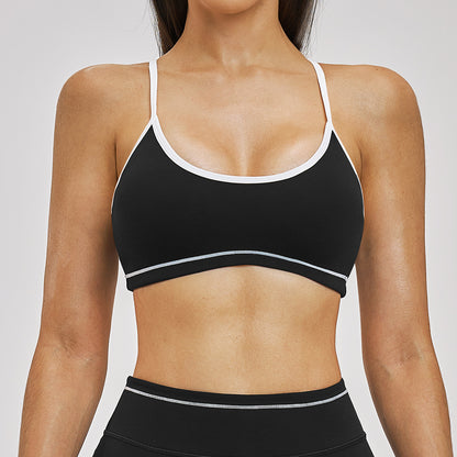 SOLBANA Riviera Contrast Crossback Bra in Midnight