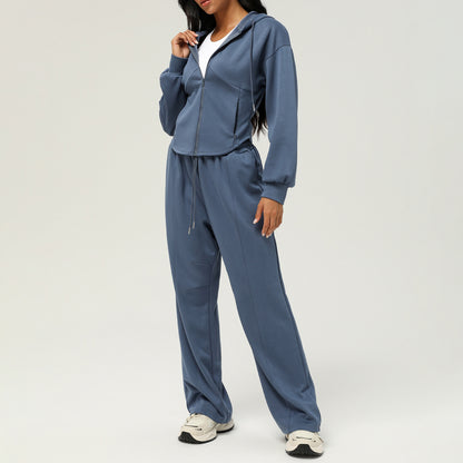 SOLBANA Off-Duty Hoodie 2-Piece Pant Set in Slate Blue