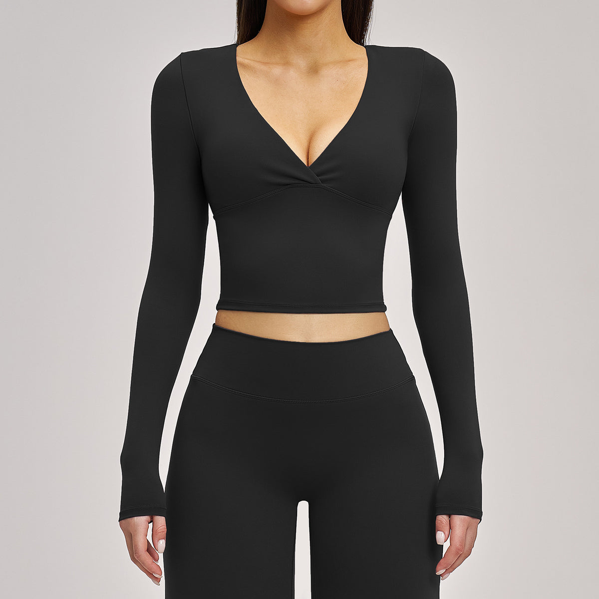 SOLBANA Studio Ruched Long Sleeve in Midnight