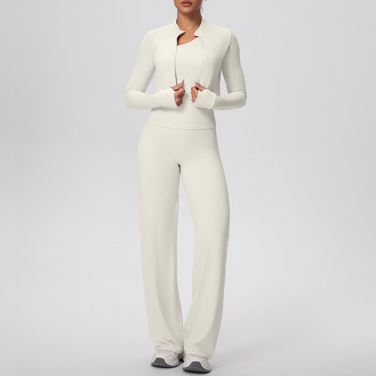 SOLBANA Coast Asymmetric Three-Piece Set in Ivory