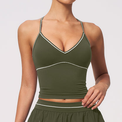 SOLBANA Riviera Contrast Halter Top in Olive