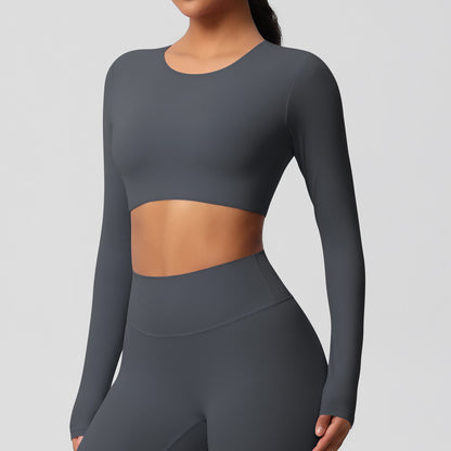 SOLBANA Studio Brushed Sculpt Long Sleeve in Gray