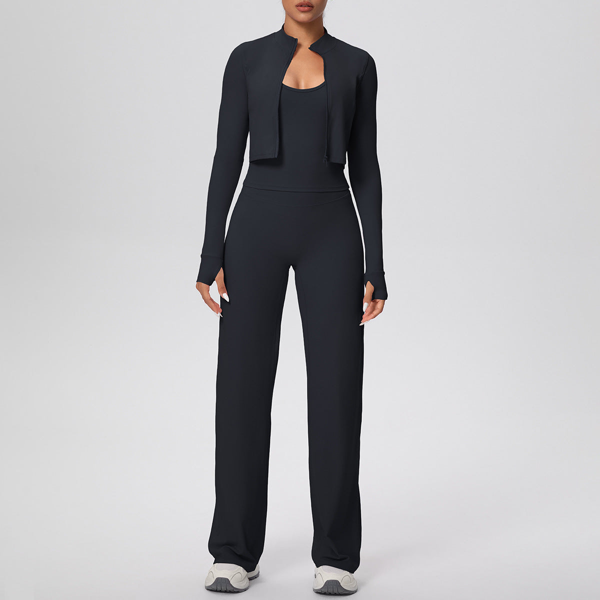 SOLBANA Coast Strap 3-Piece Pant Set in Black