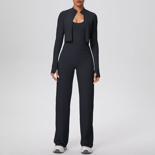 SOLBANA Coast Strap 3-Piece Pant Set in Black
