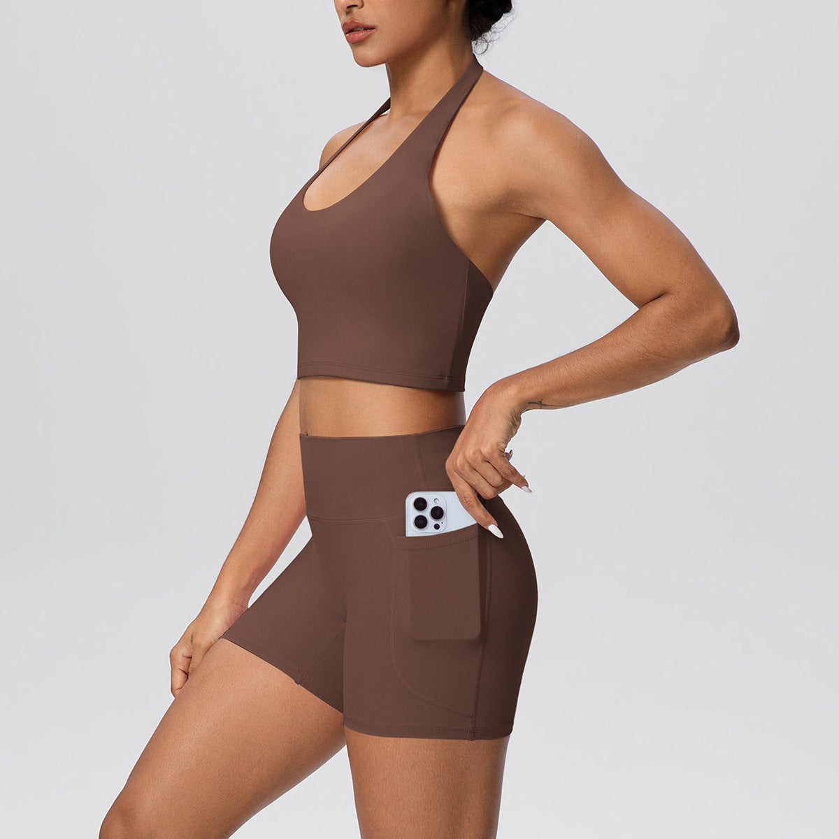 SOLBANA Studio Halter 2-Piece Pocket Short Set - alternate product view