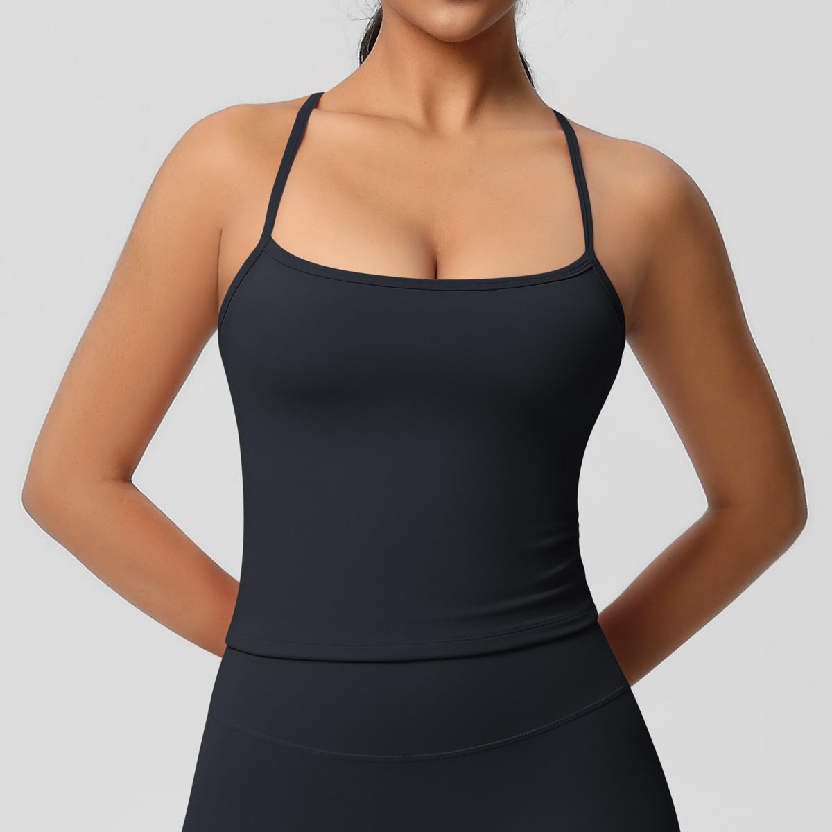 SOLBANA Studio Tie-Back Crop Tank - alternate product view