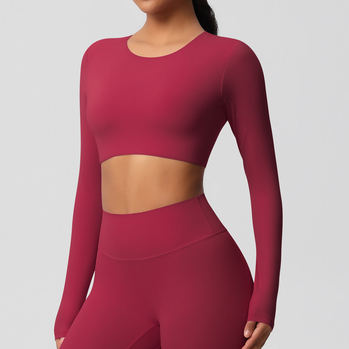 SOLBANA Studio Brushed Sculpt Long Sleeve in Wine
