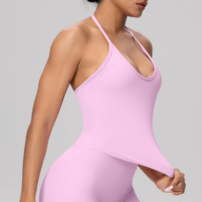 SOLBANA Coast Lace-Up Halter cropped women's activewear tank