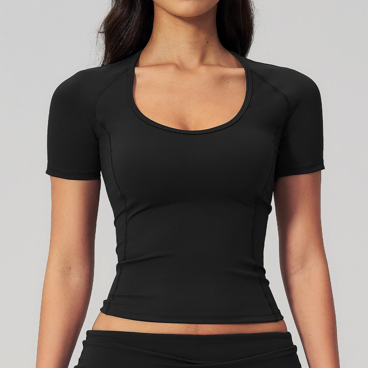 SOLBANA Form Brushed Tee in Black