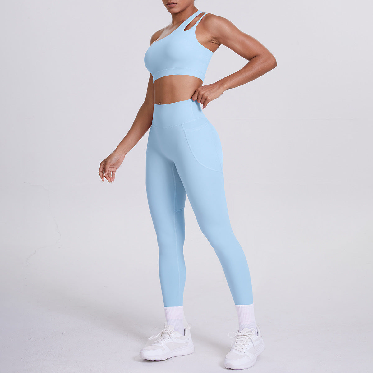 SOLBANA Studio One-Shoulder Pocket Legging Set - alternate product view