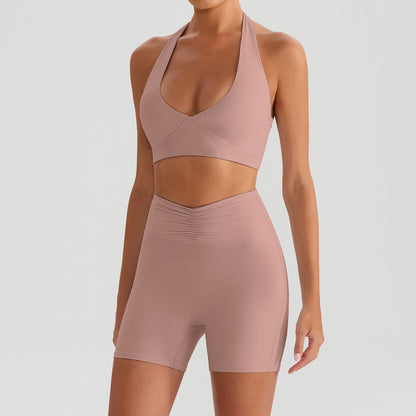 SOLBANA Studio Halter 2-Piece Set - Berry bra and shorts