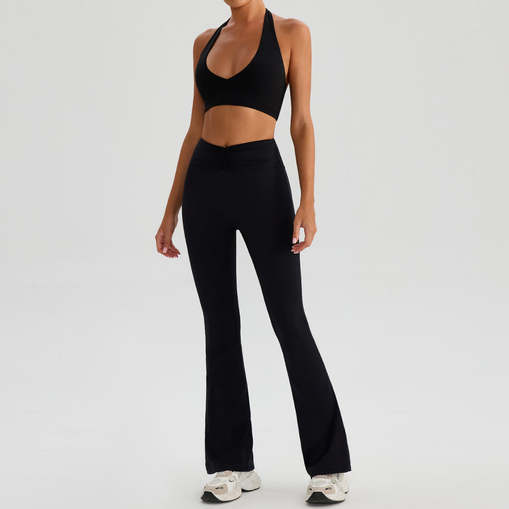 SOLBANA Studio Halter 2-Piece Set - Midnight bra and flare pants
