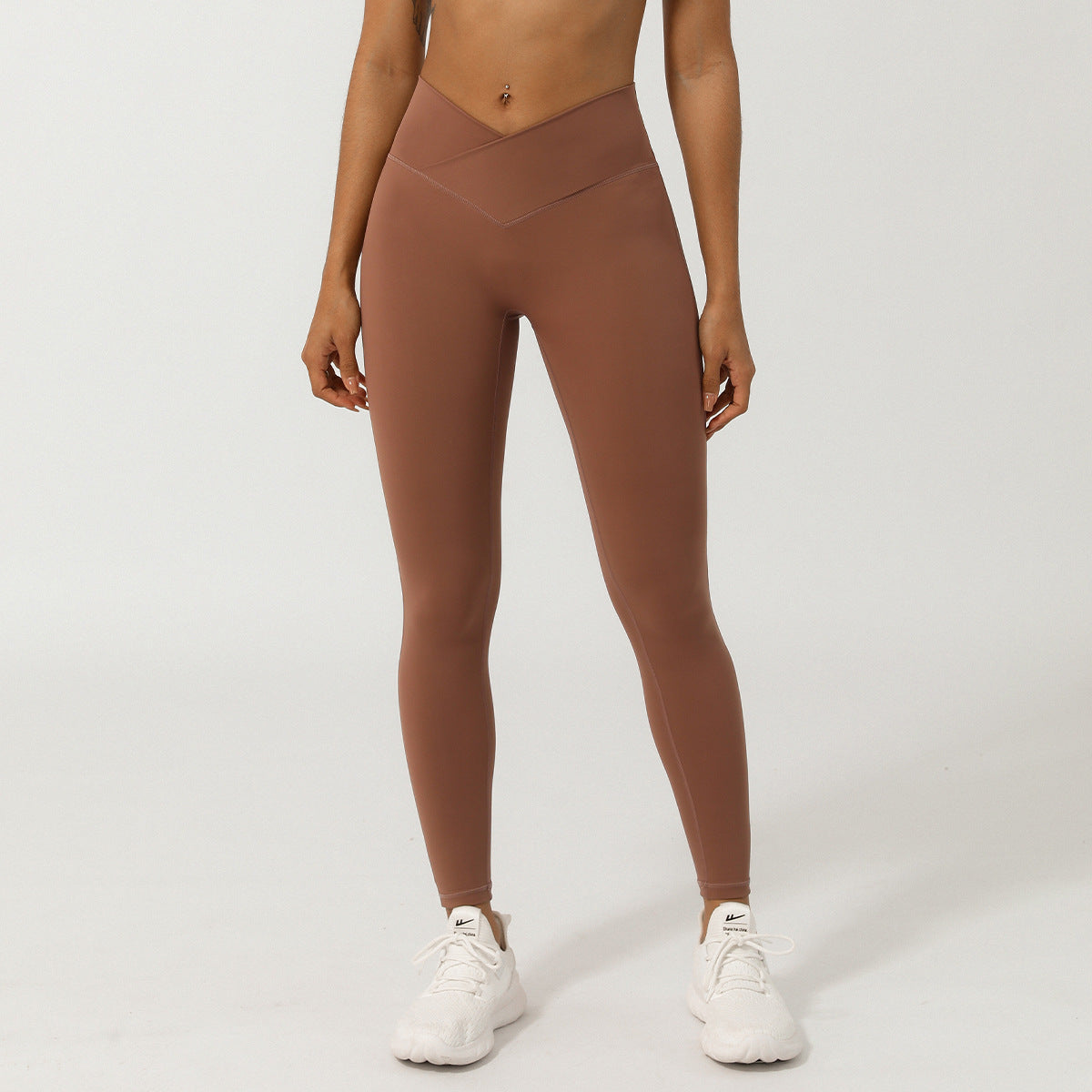 SOLBANA Studio Crossback 2-Piece Legging Set in Brown
