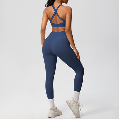 SOLBANA Studio Tie-Back 2-Piece Legging Set in Ocean