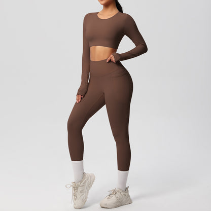 SOLBANA Studio Brushed 2-Piece Legging Set in Chestnut