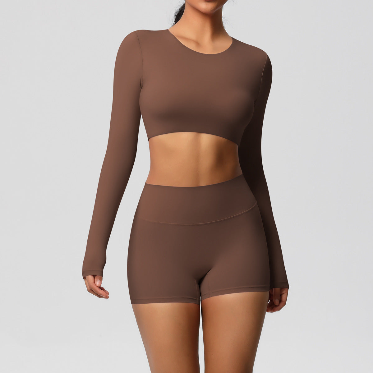 SOLBANA Studio Brushed 2-Piece Short Set in Chestnut