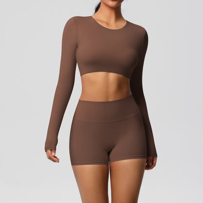 SOLBANA Studio Brushed 2-Piece Short Set in Chestnut