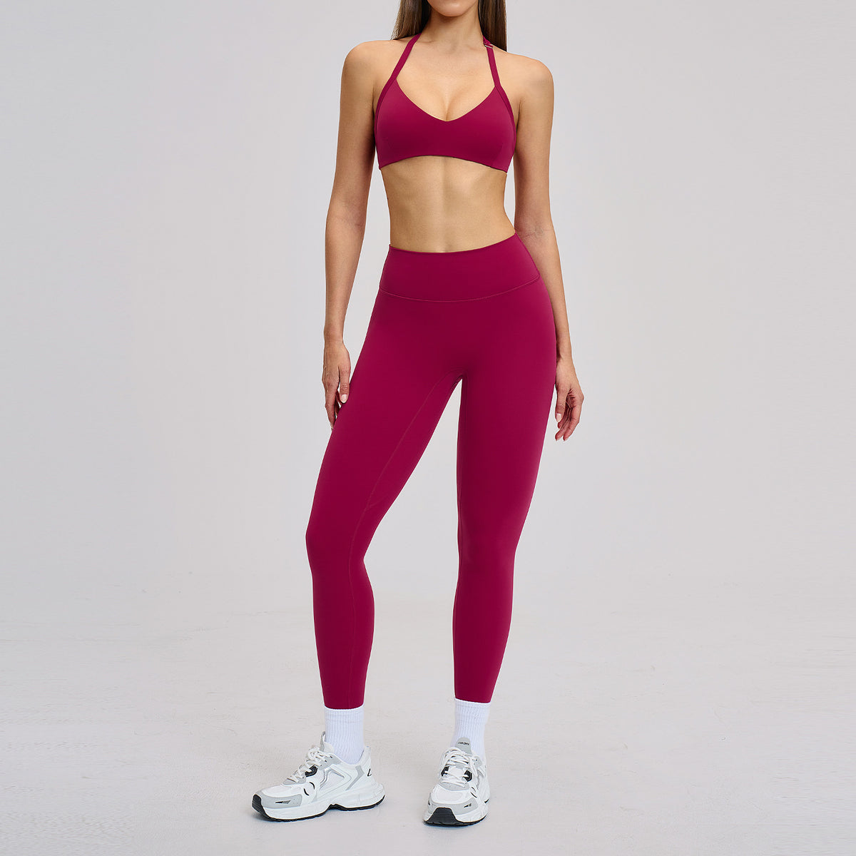 SOLBANA Studio Cutout Halter Set in Red