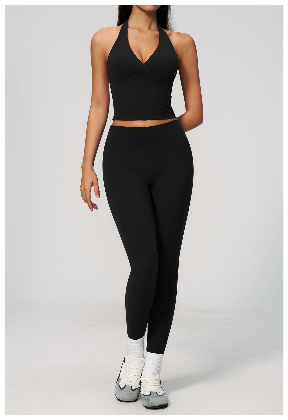 SOLBANA Studio Deep-V Halter 2-Piece Legging Set - alternate product view